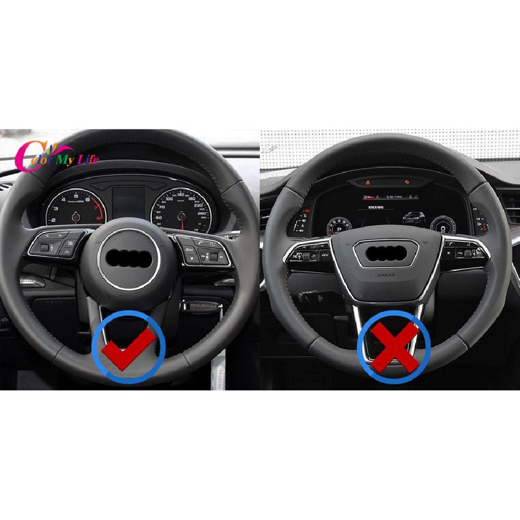 Color My Life Aluminum Alloy Car Steering Wheel Ring Stickers Decals Fit for A3 A4 Q3 Q5 A5 A6 Automobiles