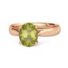Peridot Classic Solitaire Ring - Sterling Silver Rose Gold Vermeil
