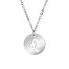 Lemegeton Zodiac Women's Necklace 12 Constellations Stainless Steel Pendant Choke Astrology Aries Leo Ring Jewelry Birthday Gift