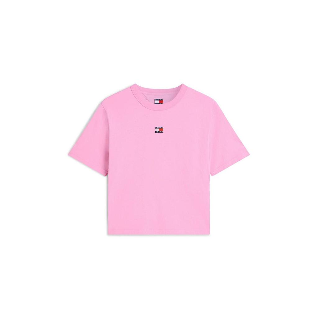 Tommy Jeans Womens/Ladies Embroidered Logo Cotton Cropped T-Shirt