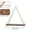 1PC Holz Schaukel Hängen Hanf Seil Wand Regal Montiert Schwimmende Hause Wohnzimmer Pflanze Blumentopf Tablett Lagerung Garten