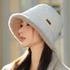 Winter Hat Women's Velvet Ear Protectors Warm Bucket Hat Windproof Basin Hat Fashion Cotton Hat Women's Warm Ear Protection Hat for Autumn and Winter