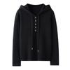 Fall & Winter Women's 100% Cashmere Half-Zip Hoodie - Loose Fit, Versatile Knit Outerwear.
