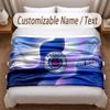 Rangers FC Printed Flannel Blanket Custom Name Text Soft Warm Throw For Bedroom Holiday Gift