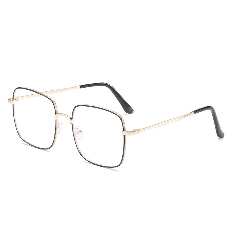 Diopter 0 -0.5 -1.0 To -6.0 Big Frame Square Minus Glasses With Prescription Women Men Metal Full Frame Nearsighted Eyeglasses