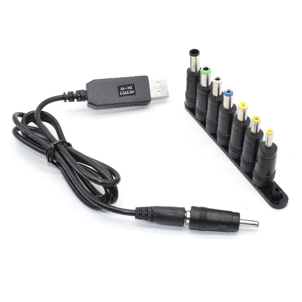 USB To DC 5V/9V/12V Step Up Converter Cable Multi-Function Voltage Conversion Cord with 8 Adapter Plugs