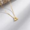 Real 925 Sterling Silver Triangle Pendant Necklaces Silver 925 Chain Necklaces Fine Jewelry