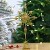 Étoile de sommet d'arbre de noël, couleur vive scintillante, antirouille, conception ajourée, ornement de sommet d'arbre de noël 3D