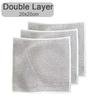 Double-Sided / Single-Sided Silver Fabric Dishcloth Dish Towel Absorbent Non-Stick Oil Dish Rag Housework Cleaning Oil Removal Kitchen Cleaning