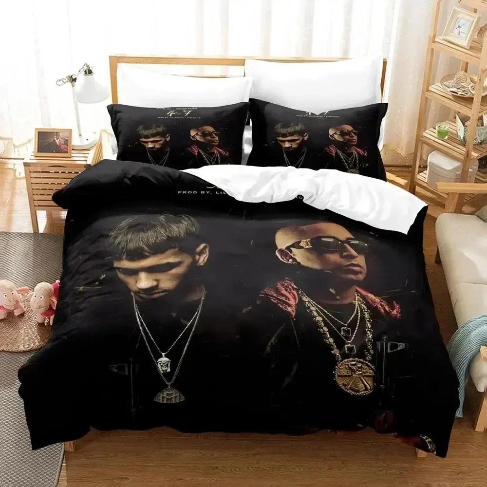 Top Real Hasta la Muerte Anuel Bedding Set Duvet Cover Bed Set Quilt Cover Pillowcase Comforter king Queen Size Boys Adult size