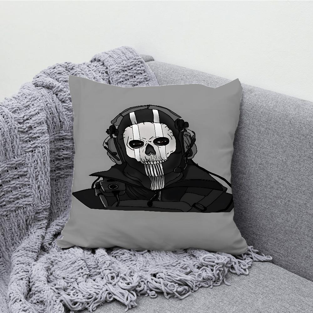 COD Call Of D-Duty Ghost Pillow Case Soft Cushion Cases for Farmhouse Sofa Decor Home Decorations and Protector Pillow Case