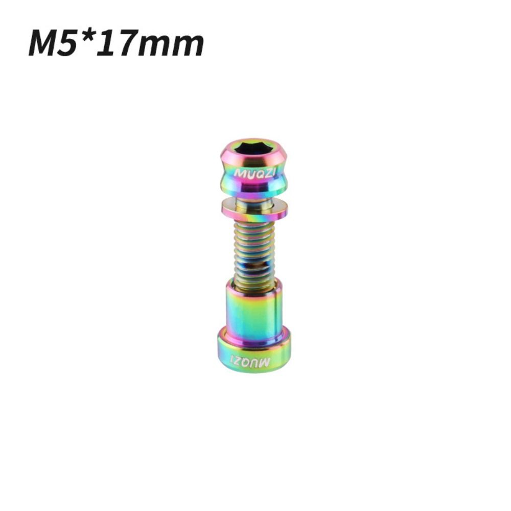 Titanium Bolt M5x17mm M5x19mm Bicycle Nut Titanium Alloy Stem Bolts MTB Road BMX Folding Bike Screw Accessories