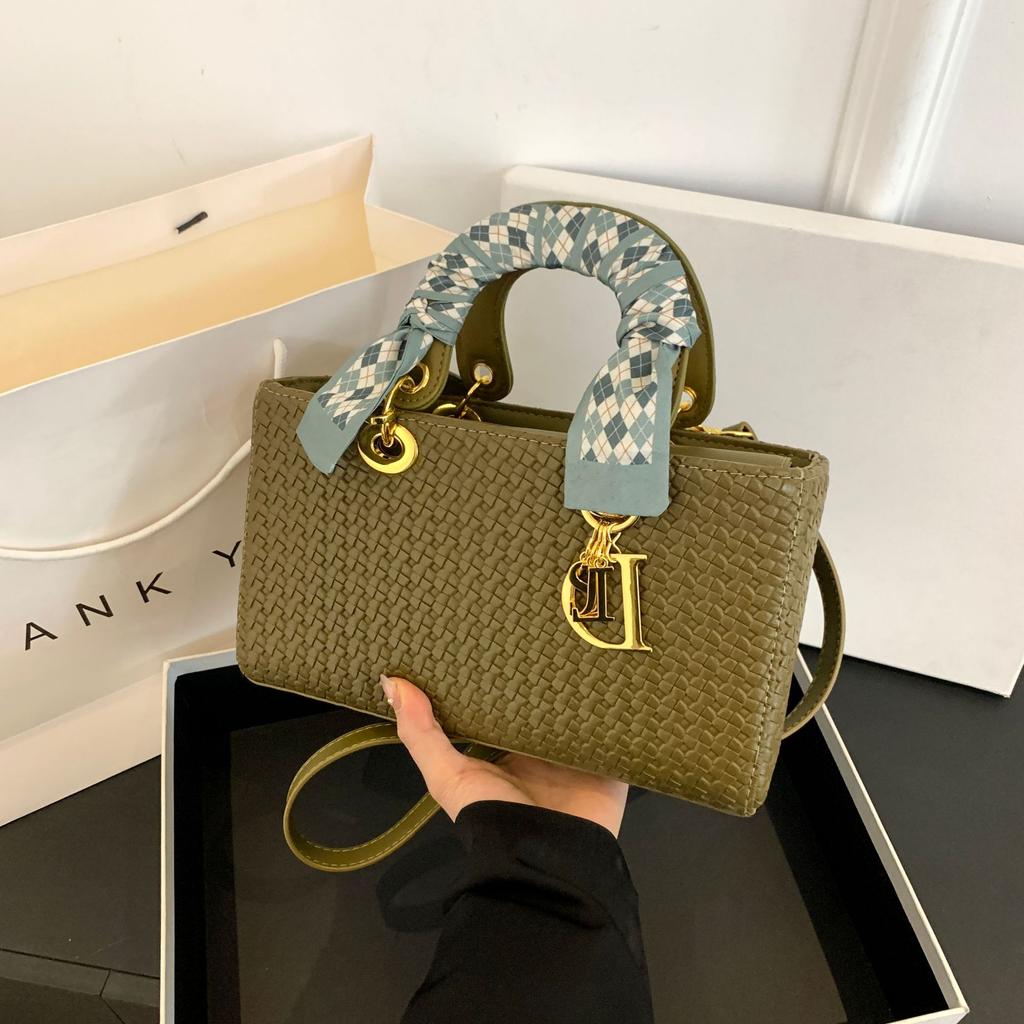 Gewebte Tasche Damenhandtasche neue Prinzessin Diana Tasche hochwertige Handtasche Schulter-Umhängetasche