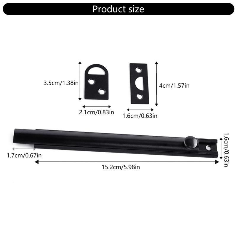 Multifunction Sliding Door Security Lock Iron 90/180 Degree Mounting Option Double Door Sliding Bolt Lock for Household Use