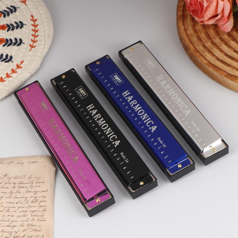 Harmonica Key Of C 24 Hole Diatonic Harmonica C With Case For Beginner Students Kids Gift Blues With Case