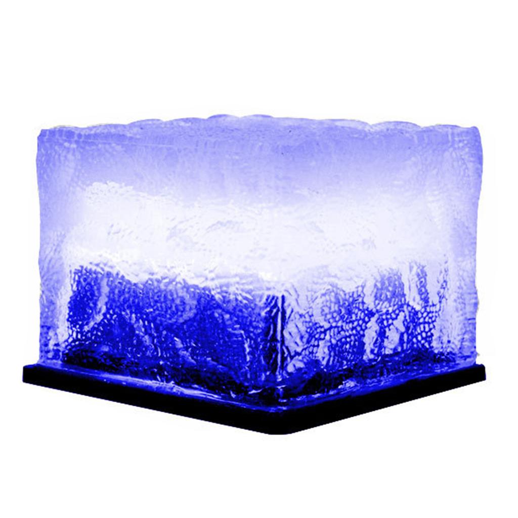 Solar Lawn Lamp Outdoor LED Ice Cube Lamp Crystal Brick Glass Lawn Lamp Garden Light Waterproof Pathway Decoration