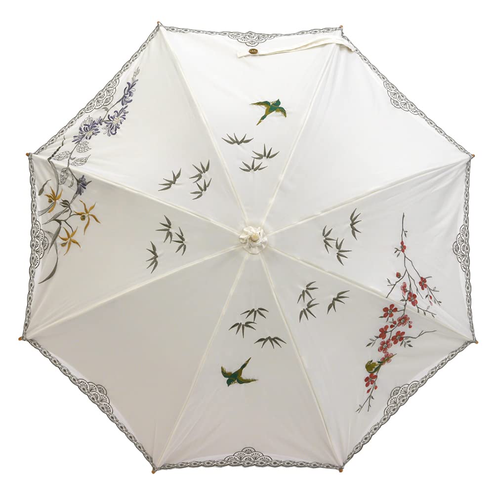 Lang 1. klasse for både sol og regnvarme varme UV-trekk [Chinoiserie Modern] Parasoll, parasoll, blackout, vær, skjerming, avledning,