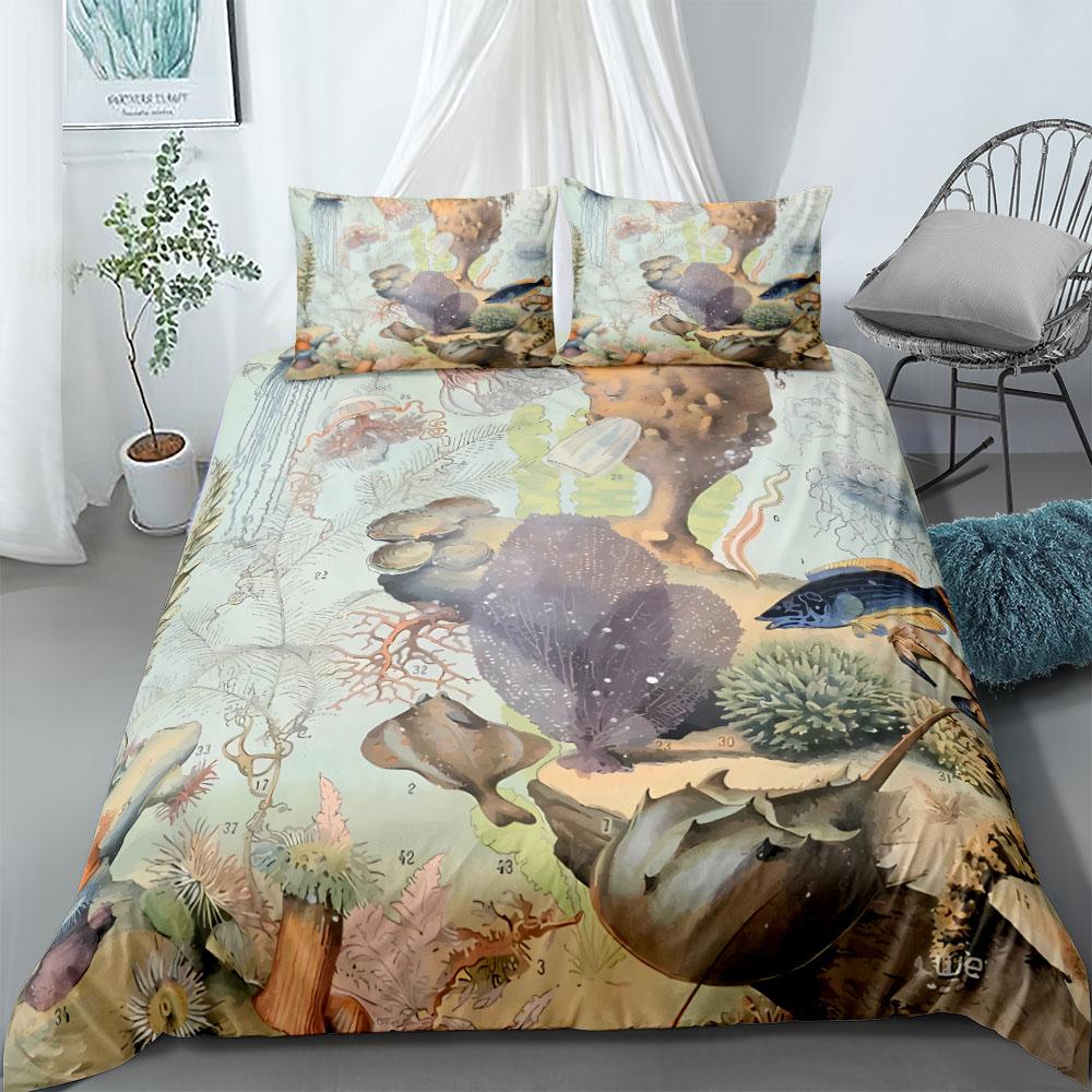 

Breathable Trendy Ancient Creatures Glacier UK US Size Bed Polyester Single Double Queen Twin Full King Quilt Comforter (quilt)-EU Single(135*200cm)3pcs