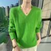 Lekasha 100% Cashmere V-Neck Loose Knit Sweater for Women - Solid Color Winter Base Layer Top