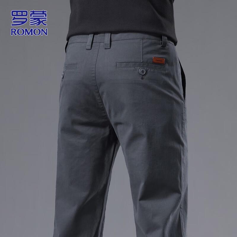

ROMON Men s Straight-Leg Business Casual Pants 36