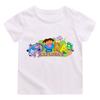 T-shirt per Bambini 100% Cotone con Stampa Cartone Animato Dora, 2-12 Anni, Ragazzi e Ragazze, Moda, Manica Corta, Casual, Estivi, T-shirt Anime, T-shirt Grafica, T-shirt Divertente