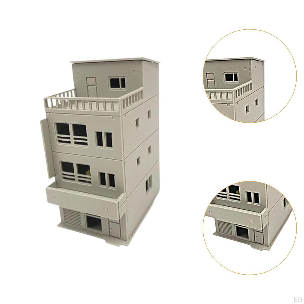 1/64 Building Model Assembled Model, Landscape Residential Modern House Architecture Scene for Sand