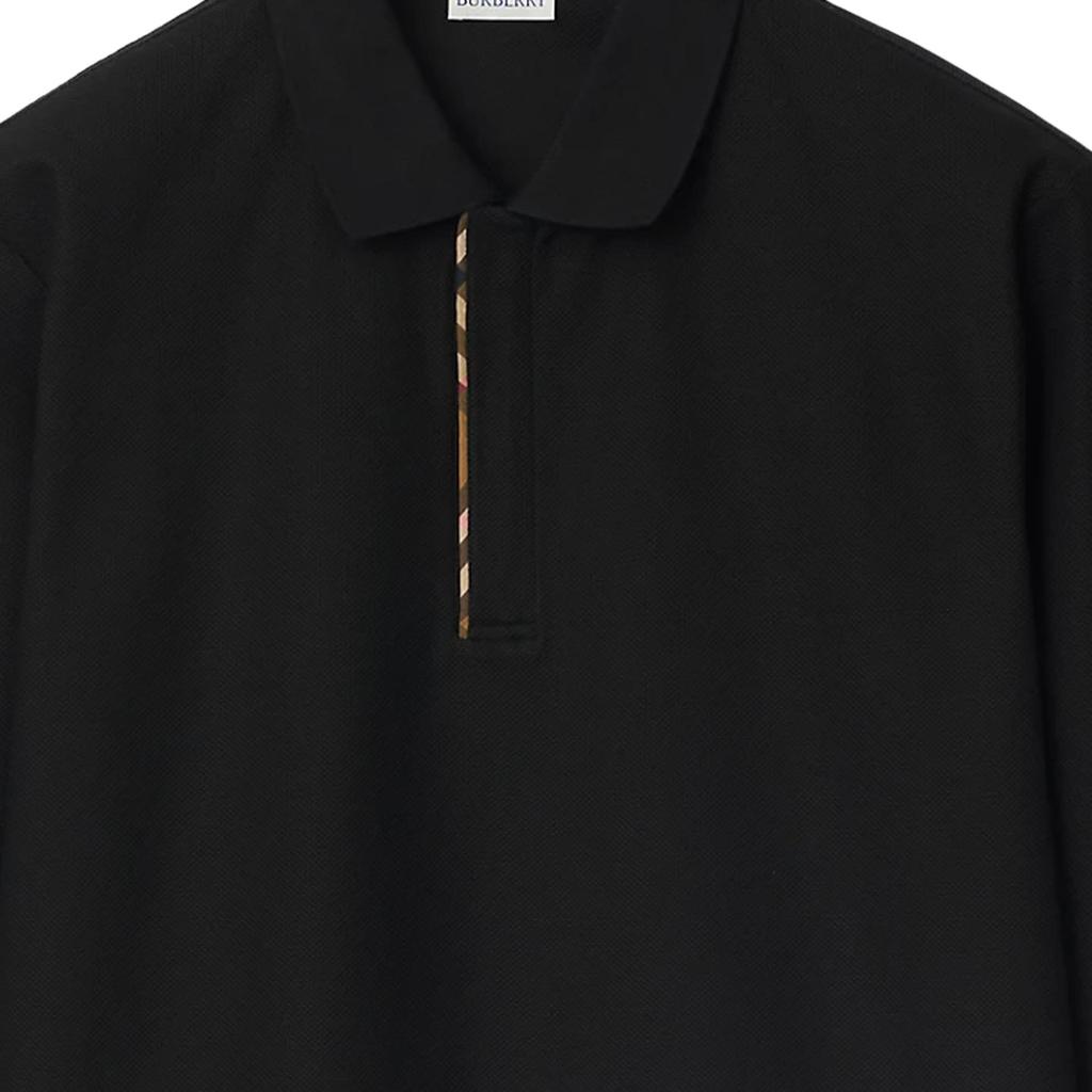 Burberry Polo Shirts Men's Black Polo Collar Moderate Straight Fit 81046331