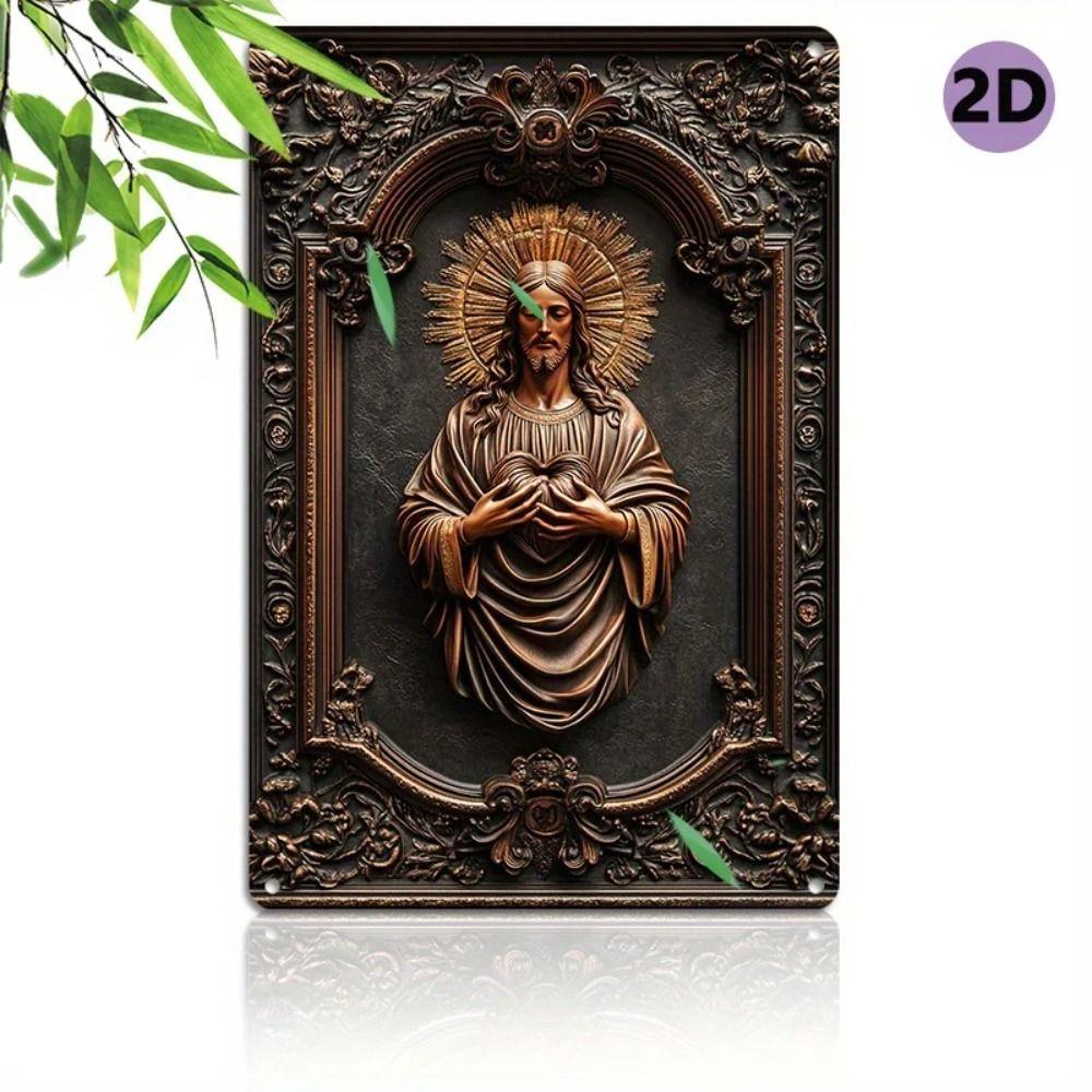 Metal Plaque Virgin of Guadalupe Metal Sign Rustic Americana Style Aluminum Wall Art Religious Mary Icon