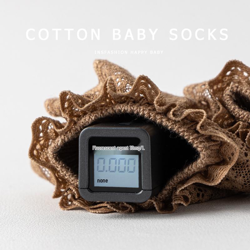 Infant Toddler Girl Cotton Lace Princess Non-Slip Mid-Calf Socks for All Seasons