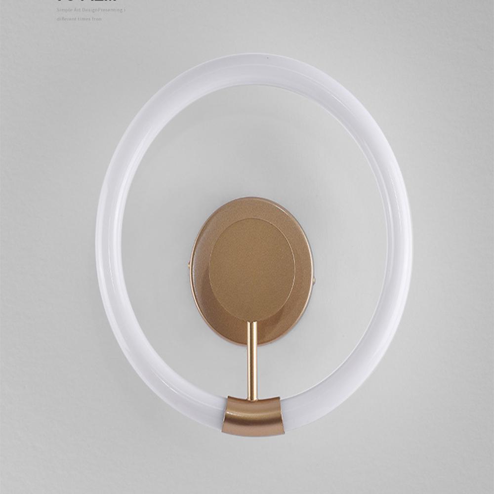 Wall Kinkiet, Tricolor LED Source, Gold Ring Shaped Kinkiet, Kinkiet, Round Kinkiet, Indoor Kinkiet, Suitable for Living Room, Bedroom, Cabinet, Recep