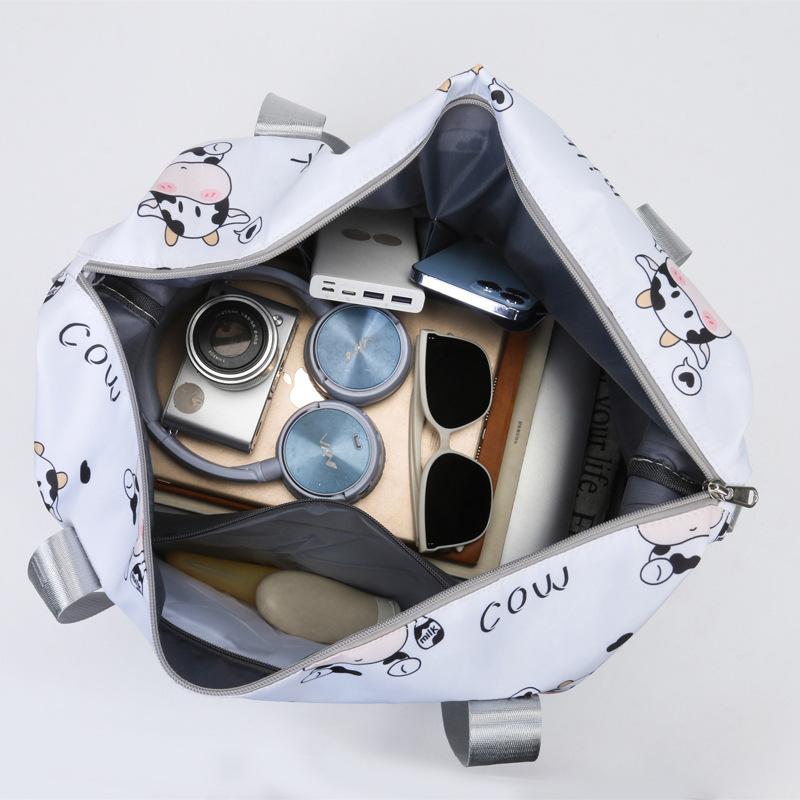 Large-capacity women's hand-held travel bag, fitness, short-distance business trip, luggage bag, travel, pull rod, maternity storage bag.