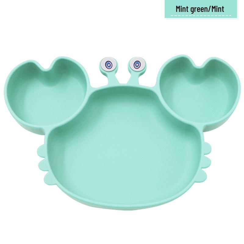 Silicone Suction Crab Plate: Divided Baby Tableware for Feeding & Weaning