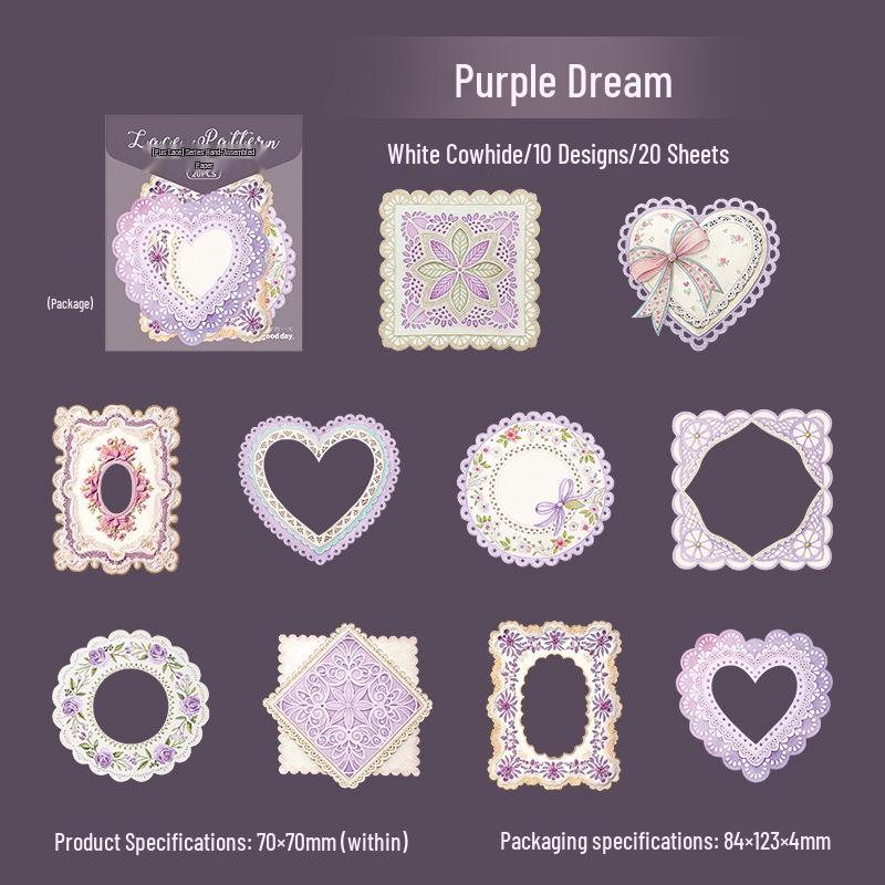 Όμορφη Μέρα Ρετρό Αυτοκόλλητο Σύνολο με Δαντελωτή Άκρη για Ημερολόγια και Χειροτεχνίες DIY