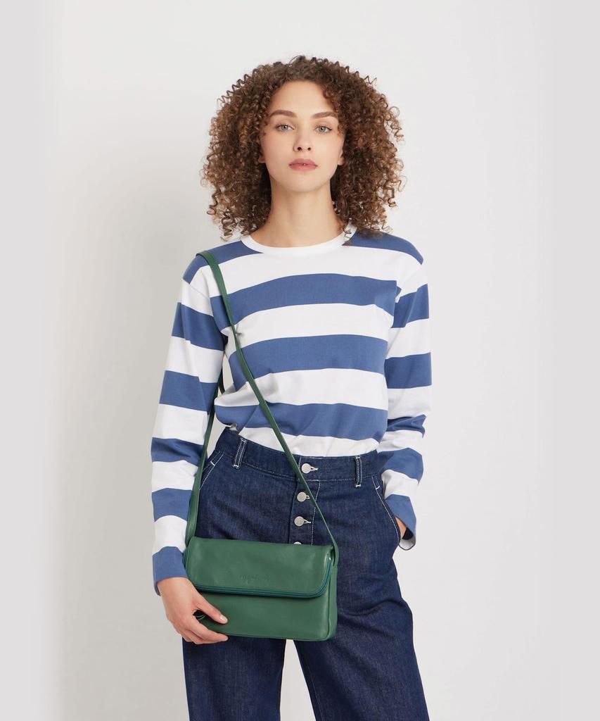 agnes b. Lambskin Shoulder Bag "Asya" Free Size Green