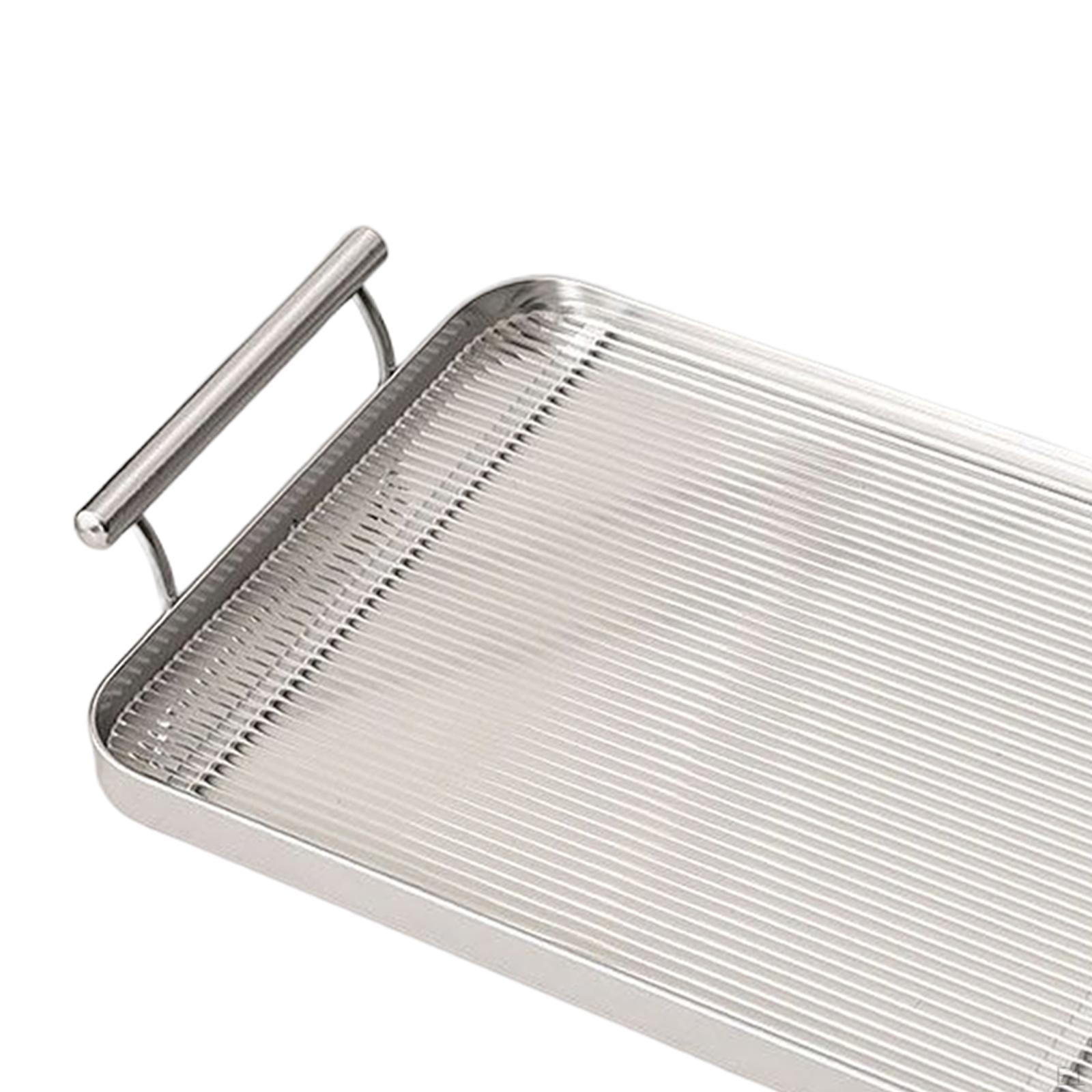 Сервировочные подносы Многоцелевые акриловые прямоугольные с ручками Посуда Органайзер — фото 2