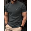 100% Baumwolle Herren T-Shirt Sommer Kurzarm Dünnes Oberteil Trendig Modisch Schlank Täglich Lässig Einfache Linie Pfeilmuster Design