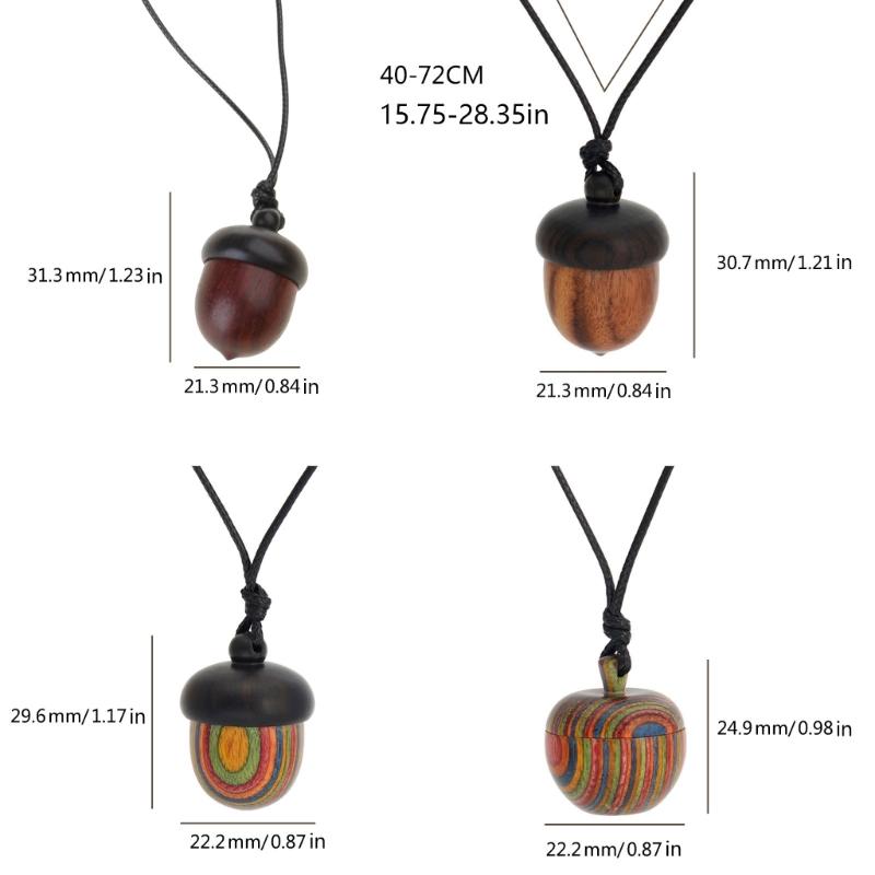Wooden Acorns Pendant Necklace Choker with Wax Rope Men Women Ethnic Style Storage Pendants Necklaces Jewelry Accessory