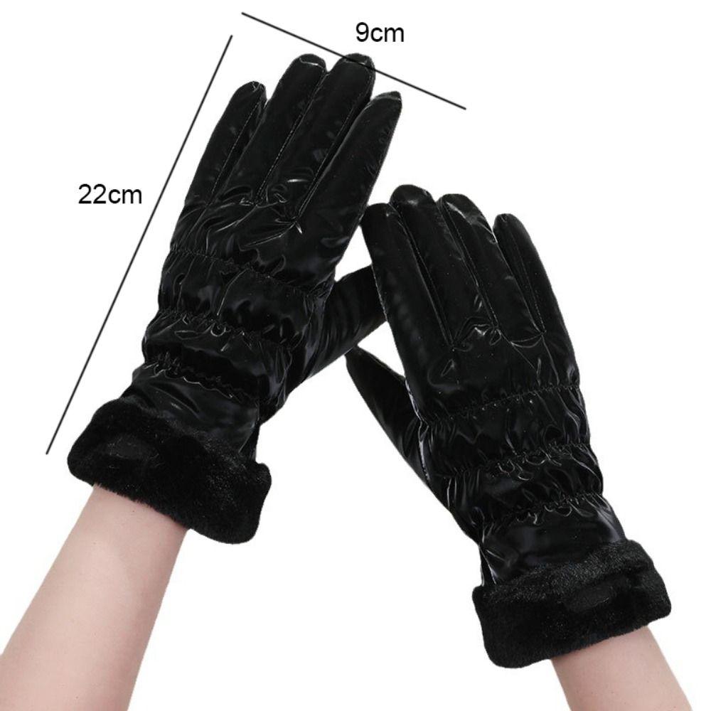 Cute Bear Women Winter Gloves Thickened Skiing Gloves Fleece Full Finger Gloves  Cycling Bicycle