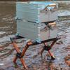 Outdoor Picnics Container Holder Shelves Portables Folding Ice Coolers Stand for Beach Picnics