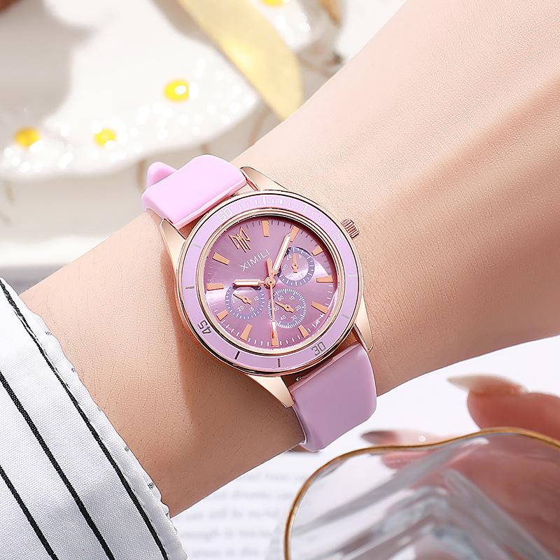 Stylish And Simple Silicone Women'S Quartz Watch, Personalized Versatile Student Fructose Watch