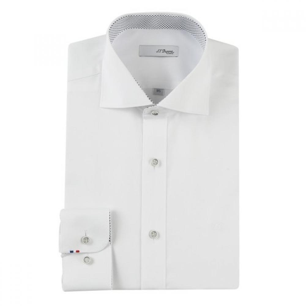 S.t. Dupont Wide Collar Long Sleeve Slim Fit Shirt Se5sm21ls303swh SE5SM303WH/95