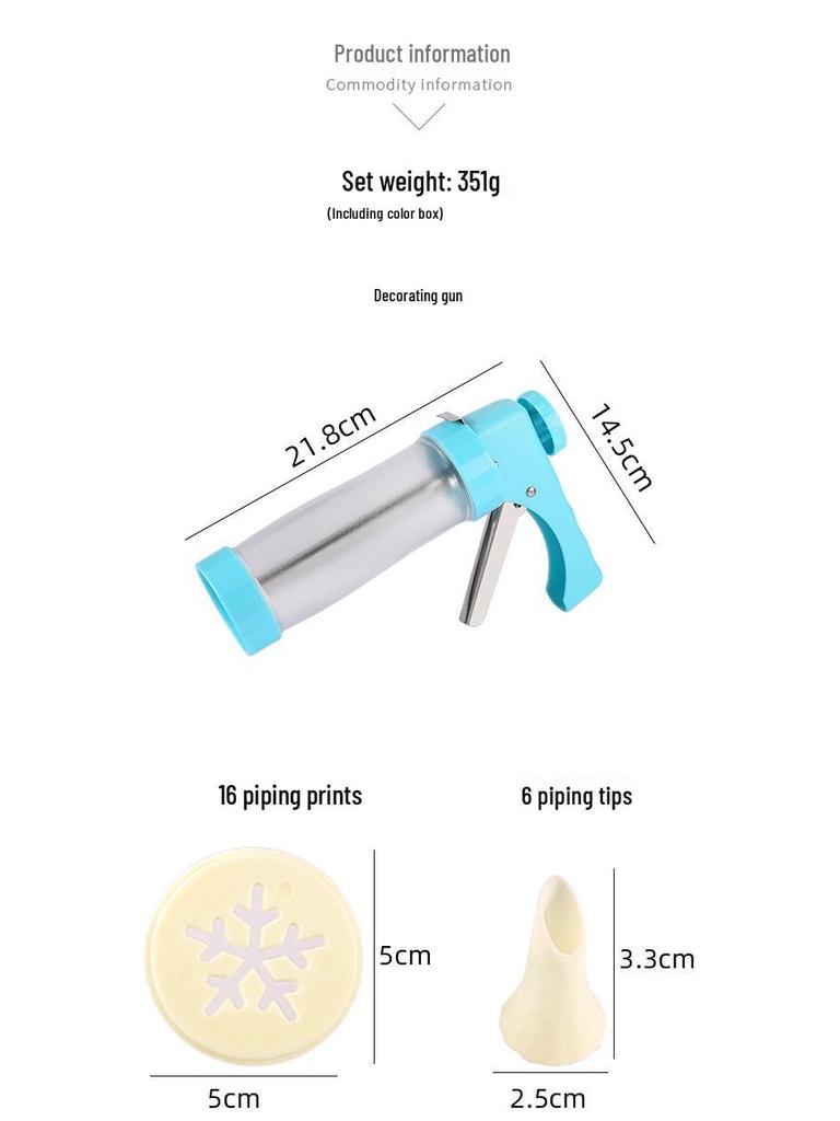 Cookie Decorating Set: Gun, Molds, Nozzles, Melting Tools, DIY Icing for Perfect Bakes