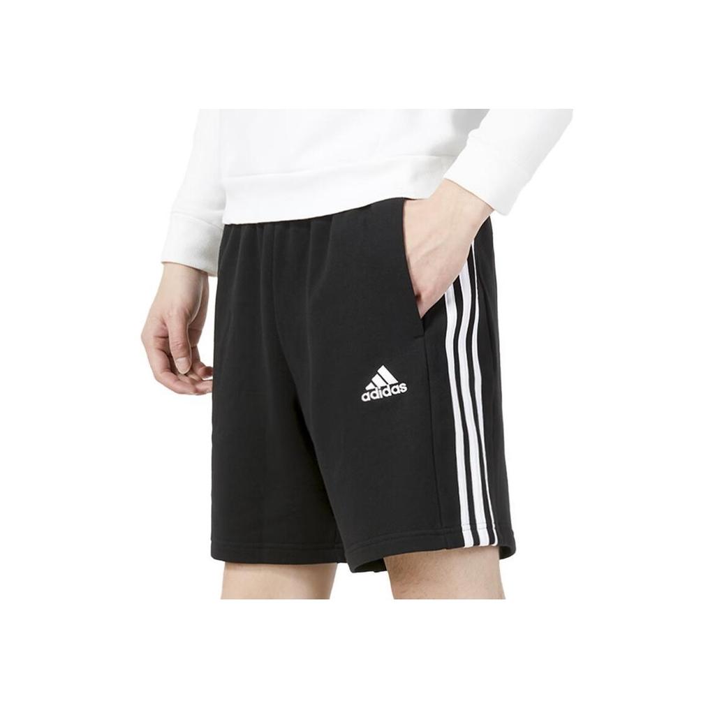 Adidas Pantaloni scurți, drepti, respirabili, cu logo brodat, cu talie elastică, cu dungi Negru IC9435