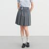 LETTREND Pleated A-Line Skirt with Two-Piece Waist Design