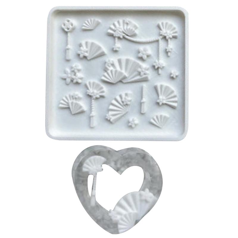 Silikonform Süßigkeitenformen Schokoladenherstellungsformen Fondantformen Fächerformformen Dessertzubehör Silikonstruktur