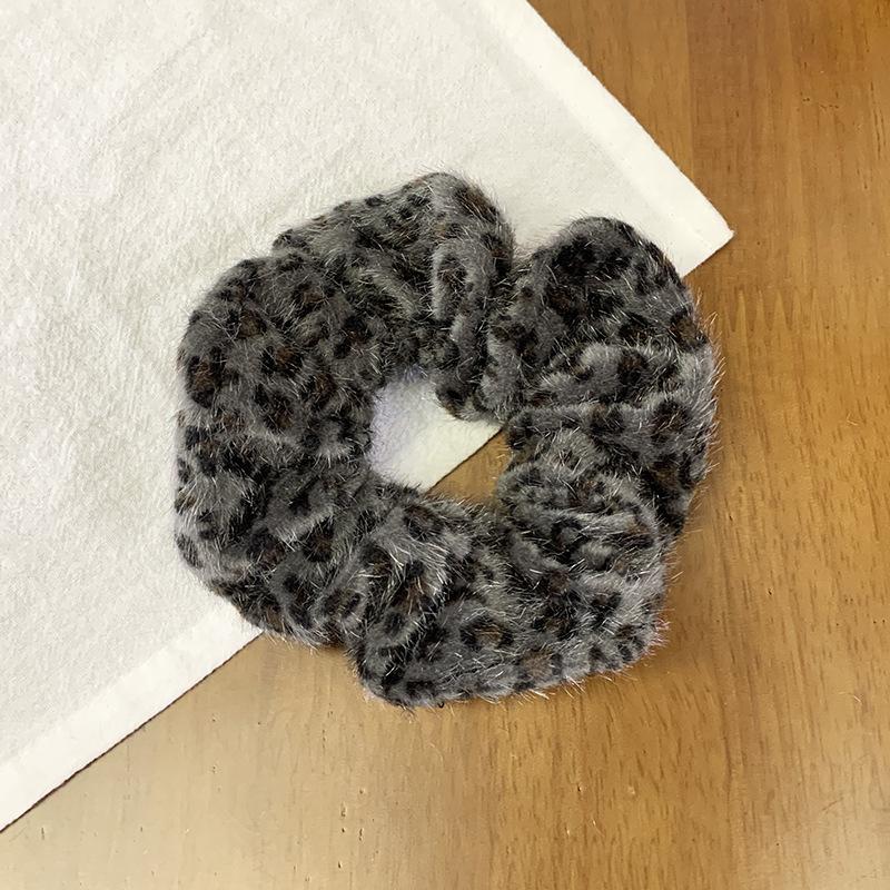 1pc Autumn and winter mink fur velvet hair accessory headband for girls, French retro headband, leopard print headband, ponytail