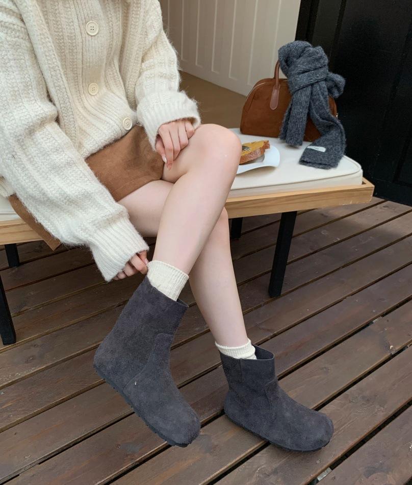 Short Boots Women's 2025 New Autumn and Winter Versatile Maillard Style Boots Korean Small Ankle Boots Show Feet Small French Thin Boots