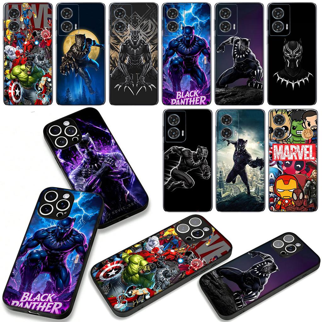 Black Marvel Panther Cover Phone Case for OPPO A18 A16 A17 A38 A54 A40 A60 A80 A78 A79 A57 A55 A96 A15 A53