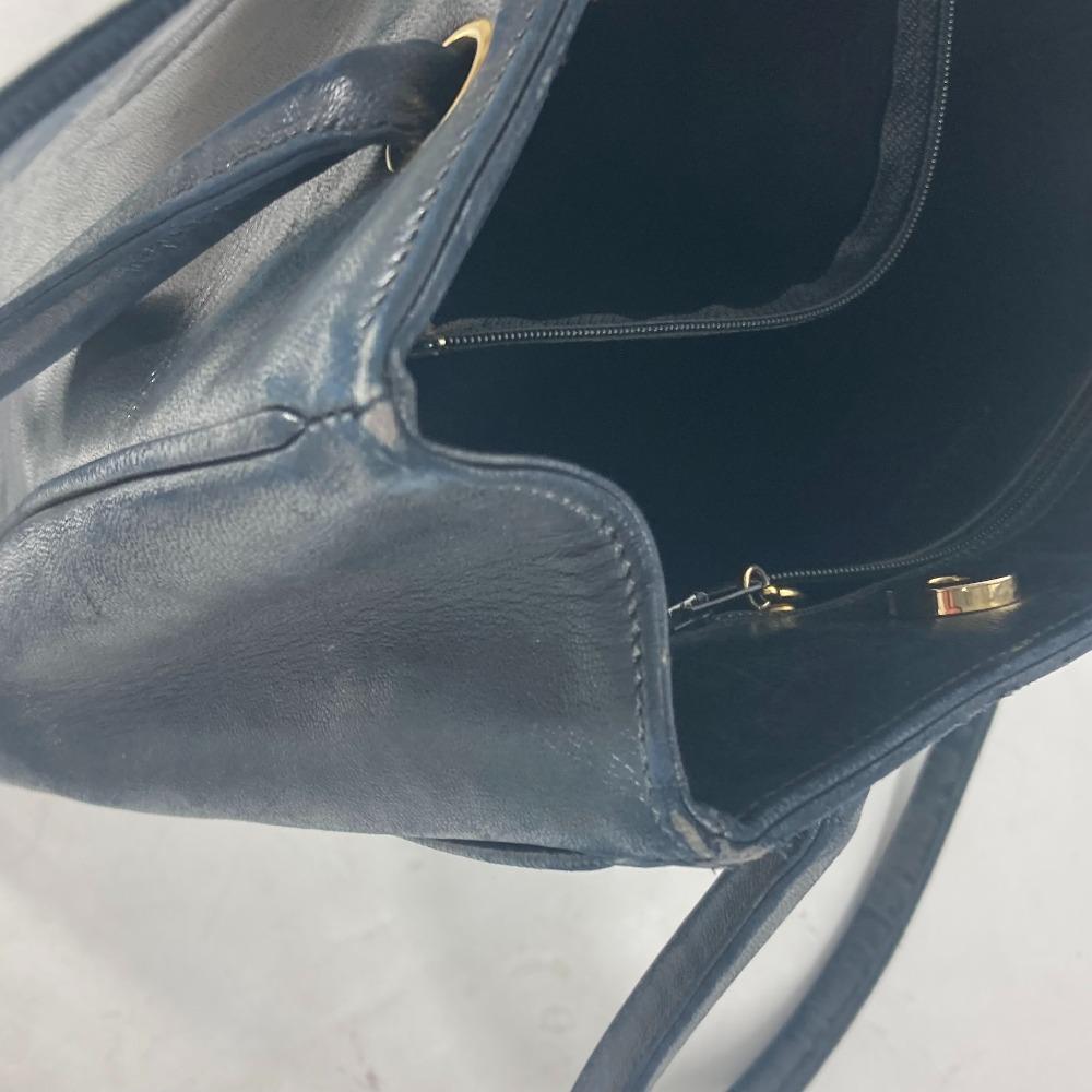 Chanel Vintage CC CC-Marke Umhängetasche Tragetasche Umhängetasche Leder Dunkelblau