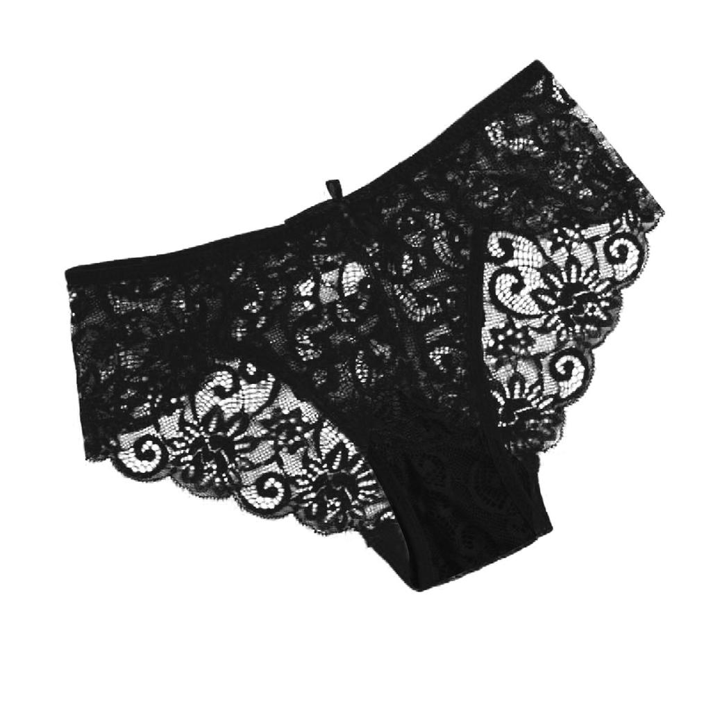 Ladies Sexy  Underwear Mid-Waist Lace Briefs Sexy Panties
